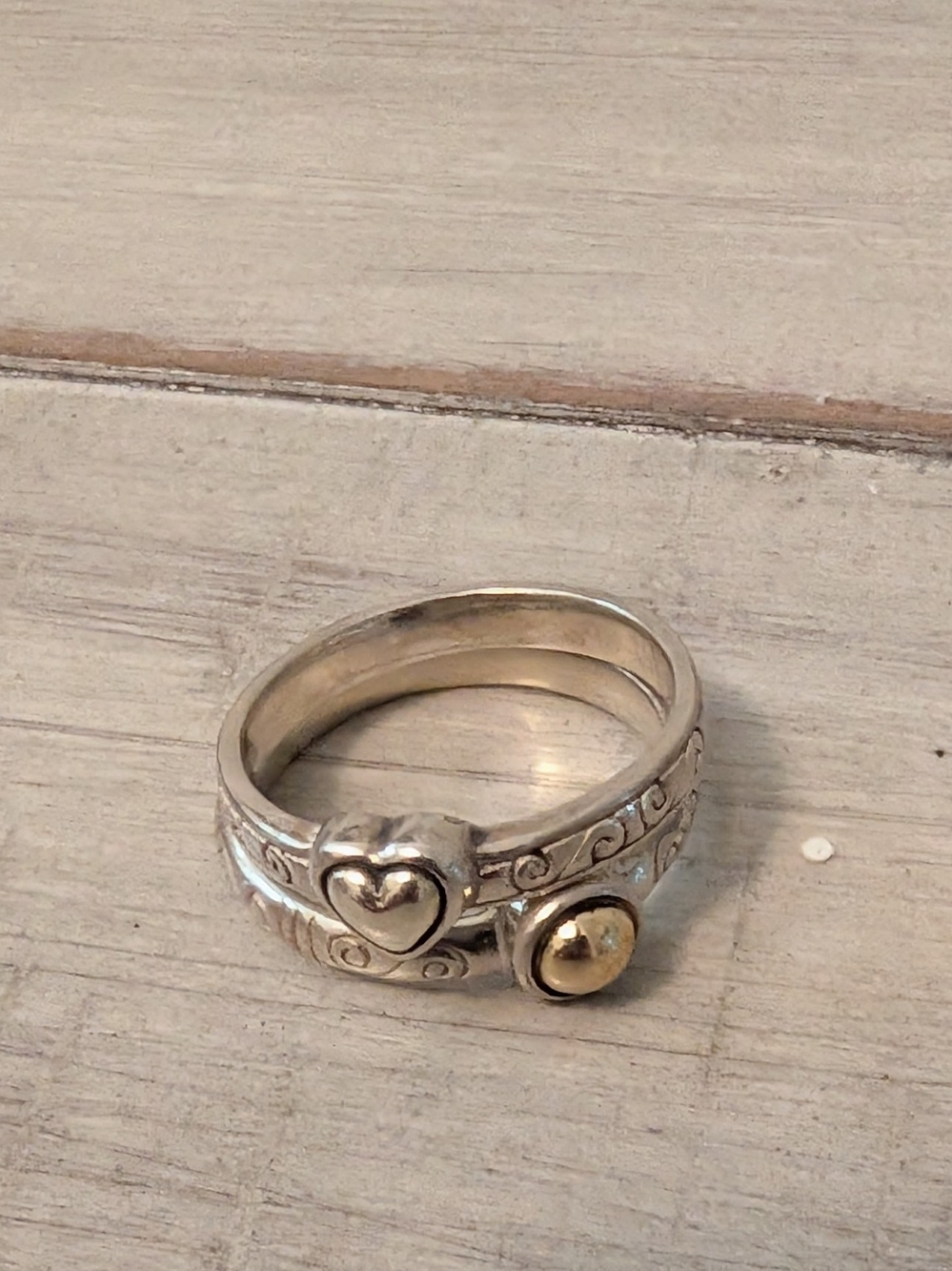 Brighton Vintage Ring Set Gold/Silver Size 8